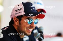 Sergio Perez (MEX) Sahara Force India F1 on the Fanzone Stage. 25.05.2018. Formula 1 World Championship, Rd 6, Monaco Grand Prix, Monte Carlo, Monaco, Friday.