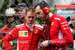 Sebastian Vettel (GER) Ferrari on the grid. 27.05.2018. Formula 1 World Championship, Rd 6, Monaco Grand Prix, Monte Carlo, Monaco, Race Day.