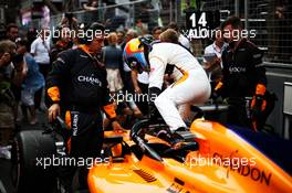 Fernando Alonso (ESP) McLaren MCL33 on the grid. 27.05.2018. Formula 1 World Championship, Rd 6, Monaco Grand Prix, Monte Carlo, Monaco, Race Day.