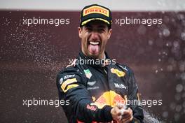 Race winner Daniel Ricciardo (AUS) Red Bull Racing celebrates on the podium. 27.05.2018. Formula 1 World Championship, Rd 6, Monaco Grand Prix, Monte Carlo, Monaco, Race Day.