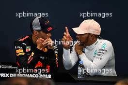 (L to R): Daniel Ricciardo (AUS) Red Bull Racing and Lewis Hamilton (GBR) Mercedes AMG F1 in the post race FIA Press Conference. 27.05.2018. Formula 1 World Championship, Rd 6, Monaco Grand Prix, Monte Carlo, Monaco, Race Day.