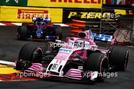 Sergio Perez (MEX) Sahara Force India F1 VJM11. 27.05.2018. Formula 1 World Championship, Rd 6, Monaco Grand Prix, Monte Carlo, Monaco, Race Day.