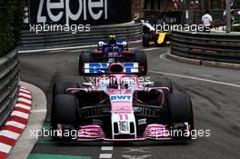Sergio Perez (MEX) Sahara Force India F1 VJM11. 27.05.2018. Formula 1 World Championship, Rd 6, Monaco Grand Prix, Monte Carlo, Monaco, Race Day.