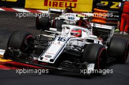 Charles Leclerc (MON) Sauber F1 Team C37. 27.05.2018. Formula 1 World Championship, Rd 6, Monaco Grand Prix, Monte Carlo, Monaco, Race Day.