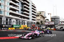 Sergio Perez (MEX) Sahara Force India F1 VJM11. 27.05.2018. Formula 1 World Championship, Rd 6, Monaco Grand Prix, Monte Carlo, Monaco, Race Day.