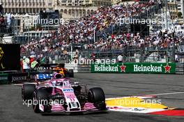 Sergio Perez (MEX) Sahara Force India F1 VJM11. 26.05.2018. Formula 1 World Championship, Rd 6, Monaco Grand Prix, Monte Carlo, Monaco, Qualifying Day.