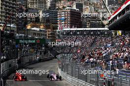 (L to R): Kimi Raikkonen (FIN) Ferrari SF71H and Sergio Perez (MEX) Sahara Force India F1 VJM11. 26.05.2018. Formula 1 World Championship, Rd 6, Monaco Grand Prix, Monte Carlo, Monaco, Qualifying Day.