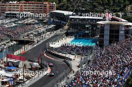 Esteban Ocon (FRA) Sahara Force India F1 VJM11 leads Lewis Hamilton (GBR) Mercedes AMG F1 W09. 26.05.2018. Formula 1 World Championship, Rd 6, Monaco Grand Prix, Monte Carlo, Monaco, Qualifying Day.