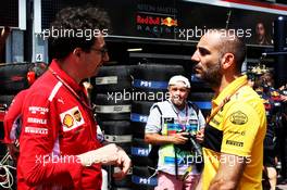 (L to R): Mattia Binotto (ITA) Ferrari Chief Technical Officer with Cyril Abiteboul (FRA) Renault Sport F1 Managing Director. 26.05.2018. Formula 1 World Championship, Rd 6, Monaco Grand Prix, Monte Carlo, Monaco, Qualifying Day.