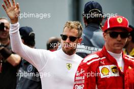 Sebastian Vettel (GER) Ferrari and team mate Kimi Raikkonen (FIN) Ferrari. 24.05.2018. Formula 1 World Championship, Rd 6, Monaco Grand Prix, Monte Carlo, Monaco, Practice Day.