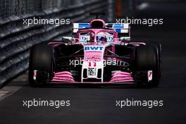 Sergio Perez (MEX) Sahara Force India F1 VJM11. 24.05.2018. Formula 1 World Championship, Rd 6, Monaco Grand Prix, Monte Carlo, Monaco, Practice Day.