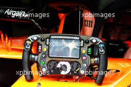 Stoffel Vandoorne (BEL) McLaren MCL33 - steering wheel. 24.05.2018. Formula 1 World Championship, Rd 6, Monaco Grand Prix, Monte Carlo, Monaco, Practice Day.