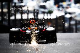 Daniel Ricciardo (AUS) Red Bull Racing RB14 sends sparks flying. 24.05.2018. Formula 1 World Championship, Rd 6, Monaco Grand Prix, Monte Carlo, Monaco, Practice Day.