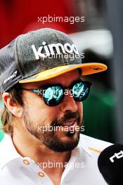 Fernando Alonso (ESP) McLaren with the media. 23.05.2018. Formula 1 World Championship, Rd 6, Monaco Grand Prix, Monte Carlo, Monaco, Preparation Day.