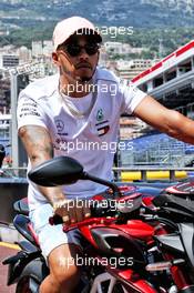 Lewis Hamilton (GBR) Mercedes AMG F1 with his MV Agusta F4 LH44. 23.05.2018. Formula 1 World Championship, Rd 6, Monaco Grand Prix, Monte Carlo, Monaco, Preparation Day.