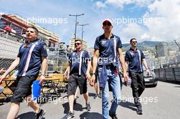 Esteban Ocon (FRA) Sahara Force India F1 Team walks the circuit with the team. 23.05.2018. Formula 1 World Championship, Rd 6, Monaco Grand Prix, Monte Carlo, Monaco, Preparation Day.