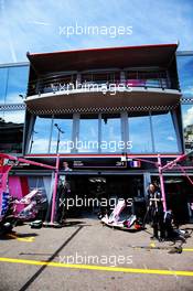 Sahara Force India F1 Team pit garages. 23.05.2018. Formula 1 World Championship, Rd 6, Monaco Grand Prix, Monte Carlo, Monaco, Preparation Day.