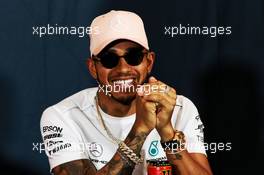 Lewis Hamilton (GBR) Mercedes AMG F1 in the FIA Press Conference. 23.05.2018. Formula 1 World Championship, Rd 6, Monaco Grand Prix, Monte Carlo, Monaco, Preparation Day.