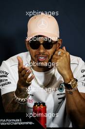 Lewis Hamilton (GBR) Mercedes AMG F1 in the FIA Press Conference. 23.05.2018. Formula 1 World Championship, Rd 6, Monaco Grand Prix, Monte Carlo, Monaco, Preparation Day.