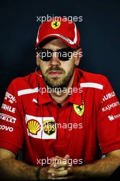 Sebastian Vettel (GER) Ferrari in the FIA Press Conference. 23.05.2018. Formula 1 World Championship, Rd 6, Monaco Grand Prix, Monte Carlo, Monaco, Preparation Day.