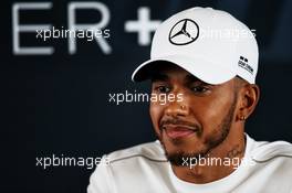 Lewis Hamilton (GBR) Mercedes AMG F1 with the media. 22.02.2018. Mercedes AMG F1 W09 Launch, Silverstone, England.