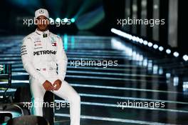 Lewis Hamilton (GBR) Mercedes AMG F1 with the Mercedes AMG F1 W09. 22.02.2018. Mercedes AMG F1 W09 Launch, Silverstone, England.