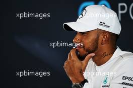 Lewis Hamilton (GBR) Mercedes AMG F1 with the media. 22.02.2018. Mercedes AMG F1 W09 Launch, Silverstone, England.