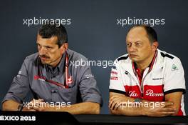 (L to R): Guenther Steiner (ITA) Haas F1 Team Prinicipal and Frederic Vasseur (FRA) Sauber F1 Team, Team Principal in the FIA Press Conference. 26.10.2018. Formula 1 World Championship, Rd 19, Mexican Grand Prix, Mexico City, Mexico, Practice Day.