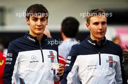 (L to R): George Russell (GBR) Art Grand Prix GP2 Driver / Mercedes AMG F1 Reserve Driver / Williams with Sergey Sirotkin (RUS) Williams. 26.10.2018. Formula 1 World Championship, Rd 19, Mexican Grand Prix, Mexico City, Mexico, Practice Day.