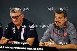 (L to R): Otmar Szafnauer (USA) Racing Point Force India F1 Team Principal and CEO and Guenther Steiner (ITA) Haas F1 Team Prinicipal in the FIA Press Conference. 26.10.2018. Formula 1 World Championship, Rd 19, Mexican Grand Prix, Mexico City, Mexico, Practice Day.