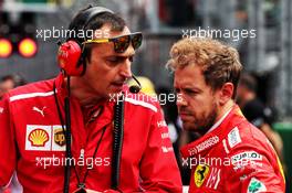 Sebastian Vettel (GER) Ferrari with Riccardo Adami (ITA) Ferrari Race Engineer on the grid. 28.10.2018. Formula 1 World Championship, Rd 19, Mexican Grand Prix, Mexico City, Mexico, Race Day.