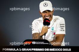 Lewis Hamilton (GBR) Mercedes AMG F1 in the FIA Press Conference. 28.10.2018. Formula 1 World Championship, Rd 19, Mexican Grand Prix, Mexico City, Mexico, Race Day.