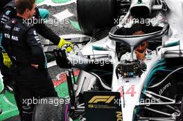 Lewis Hamilton (GBR) Mercedes AMG F1 W09 celebrates winning the World Championship in parc ferme. 28.10.2018. Formula 1 World Championship, Rd 19, Mexican Grand Prix, Mexico City, Mexico, Race Day.