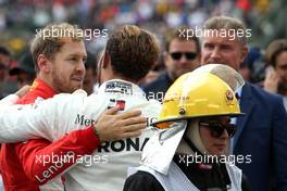 Lewis Hamilton (GBR) Mercedes AMG F1  andSebastian Vettel (GER) Scuderia Ferrari  28.10.2018. Formula 1 World Championship, Rd 19, Mexican Grand Prix, Mexico City, Mexico, Race Day.