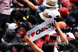 Sergio Perez (MEX) Racing Point Force India F1 Team fan in the grandstand. 28.10.2018. Formula 1 World Championship, Rd 19, Mexican Grand Prix, Mexico City, Mexico, Race Day.