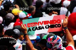 Sergio Perez (MEX) Racing Point Force India F1 Team fan in the grandstand. 28.10.2018. Formula 1 World Championship, Rd 19, Mexican Grand Prix, Mexico City, Mexico, Race Day.