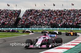 Sergio Perez (MEX) Racing Point Force India F1 VJM11. 28.10.2018. Formula 1 World Championship, Rd 19, Mexican Grand Prix, Mexico City, Mexico, Race Day.