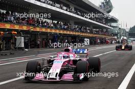Sergio Perez (MEX) Racing Point Force India F1 VJM11 leaves the pits. 27.10.2018. Formula 1 World Championship, Rd 19, Mexican Grand Prix, Mexico City, Mexico, Qualifying Day.