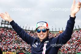 Sergio Perez (MEX) Racing Point Force India F1 Team on the drivers parade. 28.10.2018. Formula 1 World Championship, Rd 19, Mexican Grand Prix, Mexico City, Mexico, Race Day.