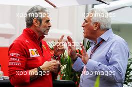 (L to R): Maurizio Arrivabene (ITA) Ferrari Team Principal with Lawrence Stroll (CDN) Racing Point Force India F1 Team Investor. 28.10.2018. Formula 1 World Championship, Rd 19, Mexican Grand Prix, Mexico City, Mexico, Race Day.