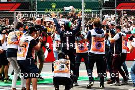 Sergio Perez (MEX) Racing Point Force India F1 Team on the drivers parade. 28.10.2018. Formula 1 World Championship, Rd 19, Mexican Grand Prix, Mexico City, Mexico, Race Day.