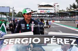 Sergio Perez (MEX) Racing Point Force India F1 Team on the drivers parade. 28.10.2018. Formula 1 World Championship, Rd 19, Mexican Grand Prix, Mexico City, Mexico, Race Day.