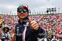 Sergio Perez (MEX) Racing Point Force India F1 Team on the drivers parade. 28.10.2018. Formula 1 World Championship, Rd 19, Mexican Grand Prix, Mexico City, Mexico, Race Day.