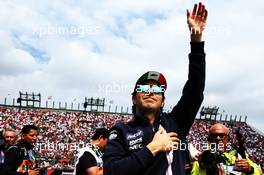 Sergio Perez (MEX) Racing Point Force India F1 Team on the drivers parade. 28.10.2018. Formula 1 World Championship, Rd 19, Mexican Grand Prix, Mexico City, Mexico, Race Day.