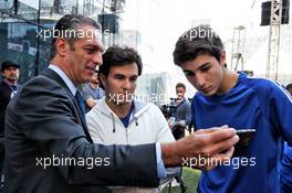 Carlos Slim Domit (MEX) Chairman of America Movil with Sergio Perez (MEX) Racing Point Force India F1 Team at an America Movil Charity Football Match. 24.10.2018. Formula 1 World Championship, Rd 19, Mexican Grand Prix, Mexico City, Mexico, Preparation Day.