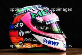 The helmet of Sergio Perez (MEX) Racing Point Force India F1 Team. 25.10.2018. Formula 1 World Championship, Rd 19, Mexican Grand Prix, Mexico City, Mexico, Preparation Day.