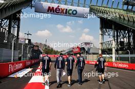 Esteban Ocon (FRA) Racing Point Force India F1 Team and Nicholas Latifi (CDN) Racing Point Force India F1 Team Development Driver walk the circuit with the team. 25.10.2018. Formula 1 World Championship, Rd 19, Mexican Grand Prix, Mexico City, Mexico, Preparation Day.