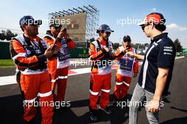 Sergio Perez (MEX) Racing Point Force India F1 Team walks the circuit. 25.10.2018. Formula 1 World Championship, Rd 19, Mexican Grand Prix, Mexico City, Mexico, Preparation Day.