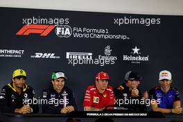 The FIA Press Conference (L to R): Carlos Sainz Jr (ESP) Renault Sport F1 Team; Sergio Perez (MEX) Racing Point Force India F1 Team; Kimi Raikkonen (FIN) Ferrari; Max Verstappen (NLD) Red Bull Racing; Pierre Gasly (FRA) Scuderia Toro Rosso. 25.10.2018. Formula 1 World Championship, Rd 19, Mexican Grand Prix, Mexico City, Mexico, Preparation Day.