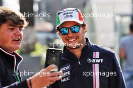 Sergio Perez (MEX) Racing Point Force India F1 Team. 25.10.2018. Formula 1 World Championship, Rd 19, Mexican Grand Prix, Mexico City, Mexico, Preparation Day.